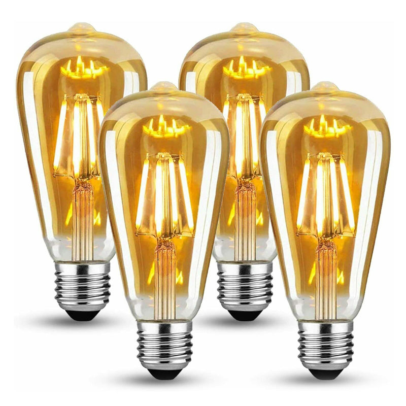 Pack of 4 E27 Retro Filament Warm Yellow LED Edison Light Bulb_0