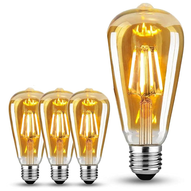 Pack of 4 E27 Retro Filament Warm Yellow LED Edison Light Bulb_2