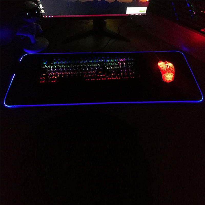 RGB LED Lighting Computer Gaming Mouse Pad with 10 Lighting Modes_4