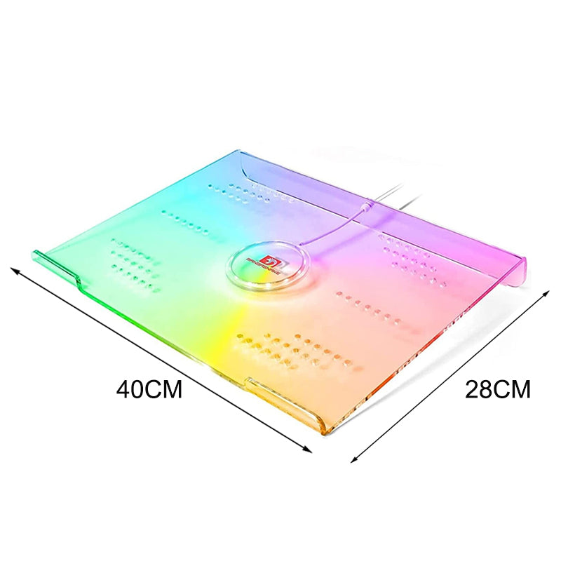 Universal Acrylic Laptop Riser with Fan and RGB Backlight for 17” Laptop_1