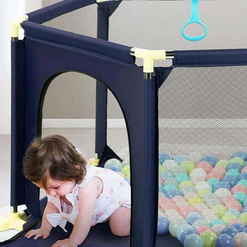 6 Sides Breathable Mesh Large Indoor Playpen for Toddlers and Babies_15