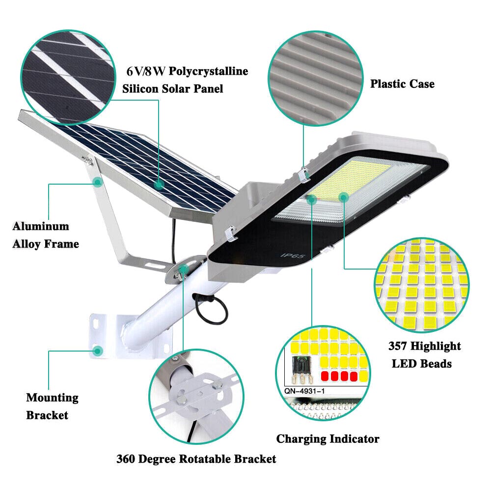 200W Aluminum Outdoor Spotlight Solar Street Light_2