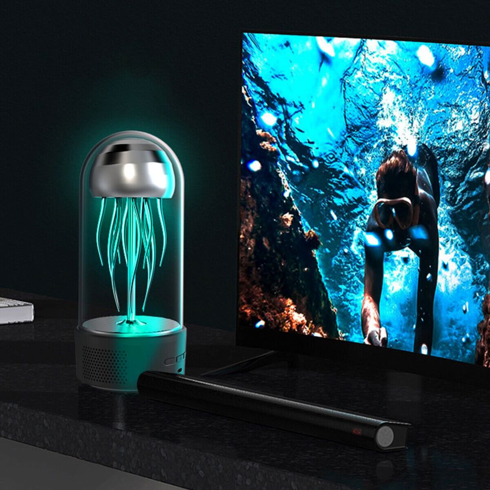 Bluetooth Speaker White Noise Jellyfish Lava Lamp - Black_4