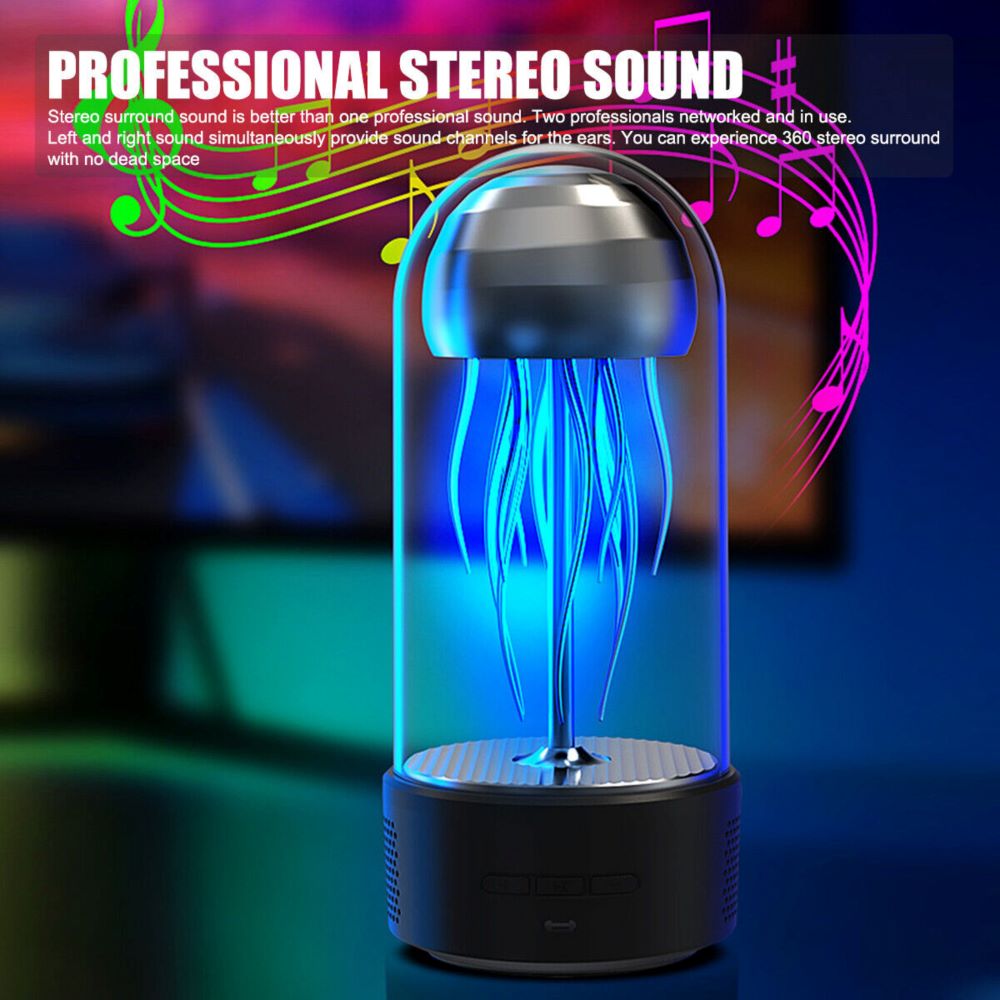 Bluetooth Speaker White Noise Jellyfish Lava Lamp - Black_2