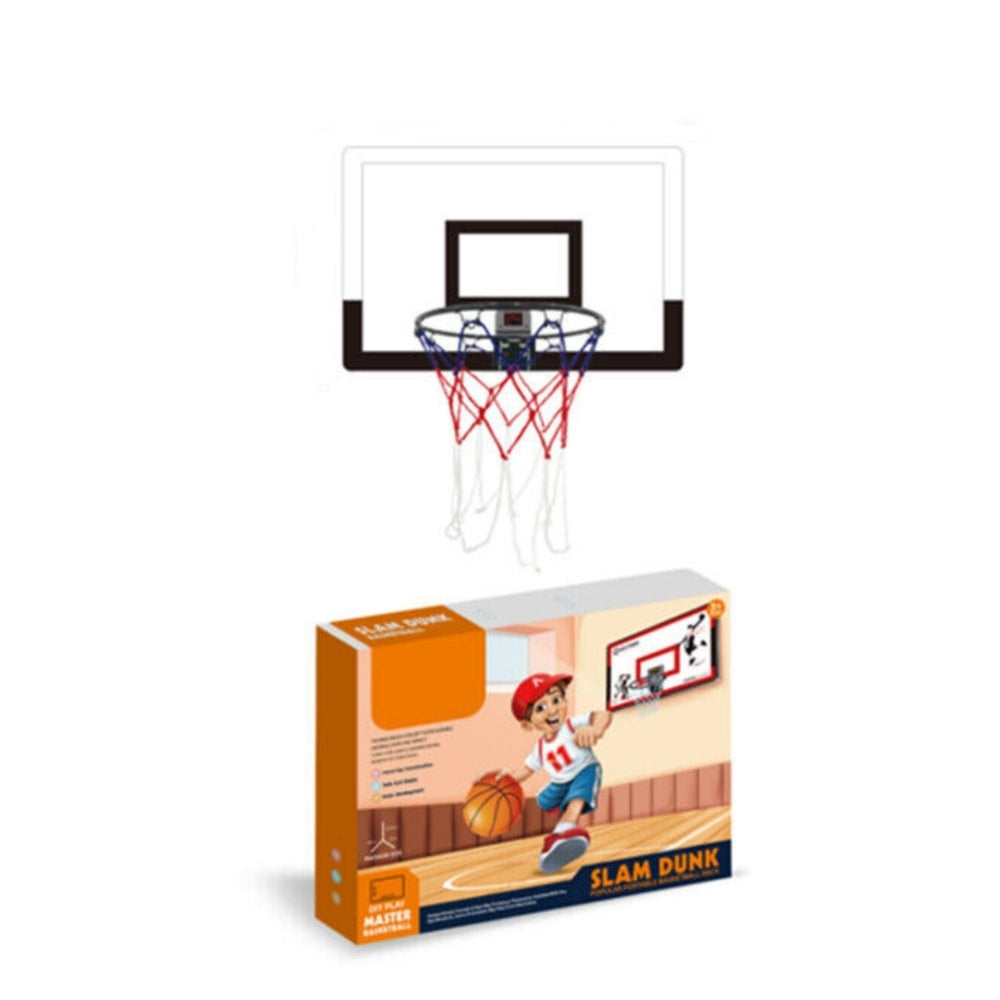 Mini Basketball Hoop Set Over-the-Door Backboard with Ball Pum_0