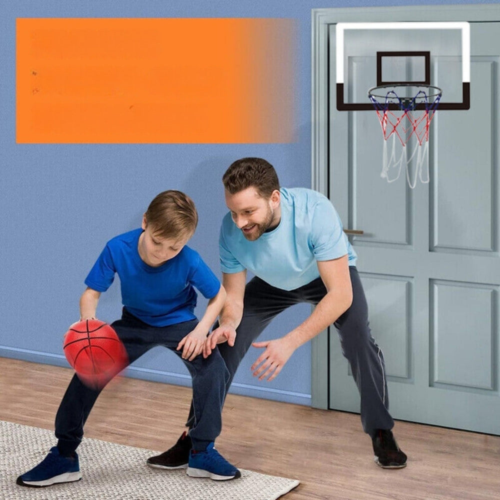 Mini Basketball Hoop Set Over-the-Door Backboard with Ball Pum_3