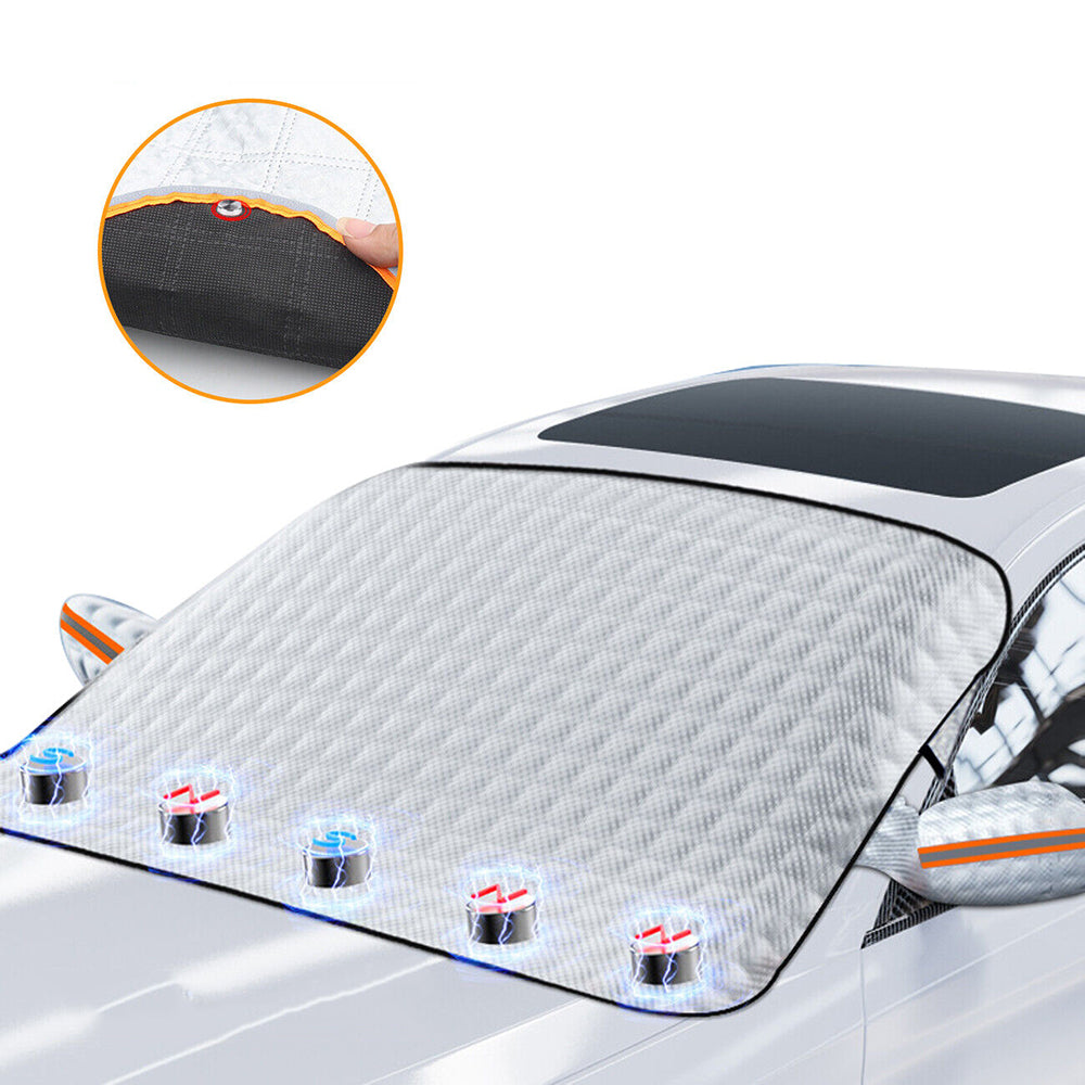 4 Layers Magnetic Car Windscreen Cover Sunshade and Ice Frost Protector_2