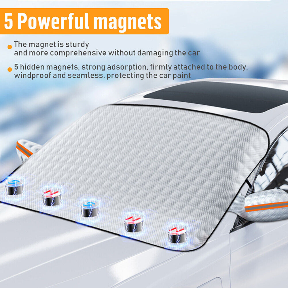 4 Layers Magnetic Car Windscreen Cover Sunshade and Ice Frost Protector_3