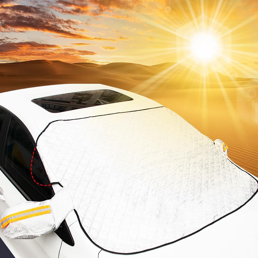 4 Layers Magnetic Car Windscreen Cover Sunshade and Ice Frost Protector_4