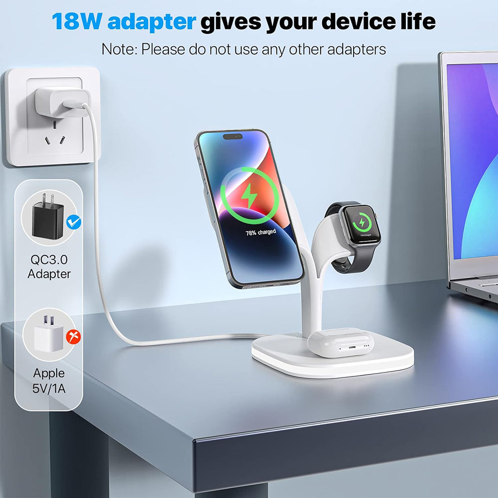 5 in1 Foldable Wireless Fast Charger Dock Station for Apple - Available in Black and White_3