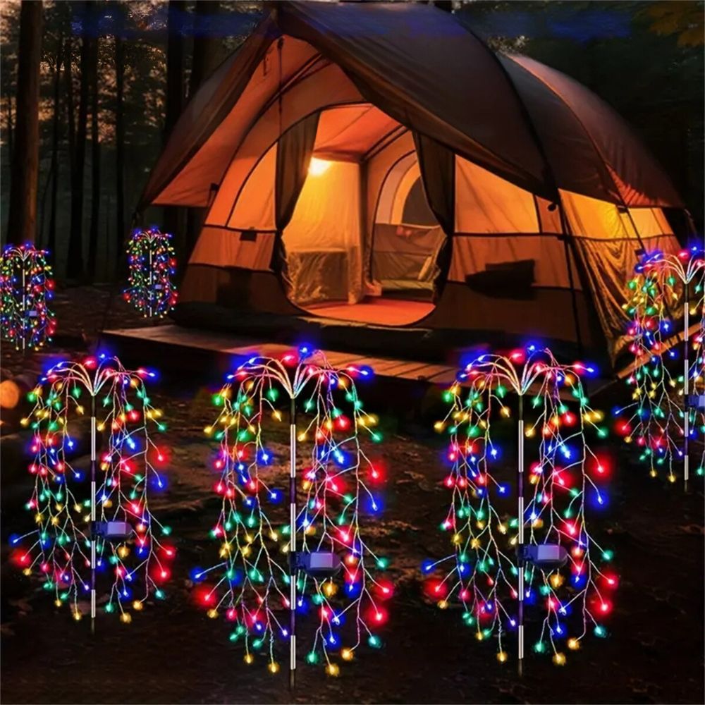 100 LED Solar Fireworks Lights for Patio & Garden_1