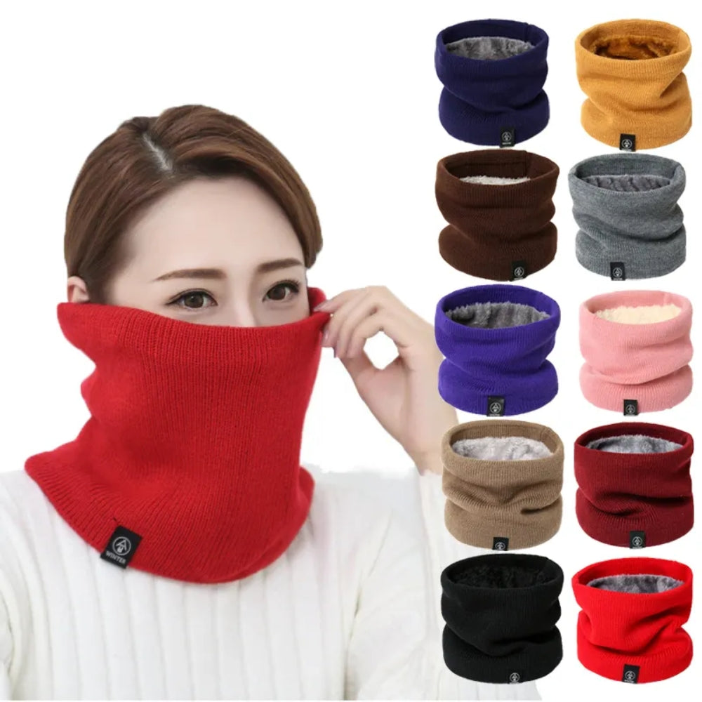 Fashion Soft Knitted Neck Warmer Scarf Women Men Face Cover Winter_0