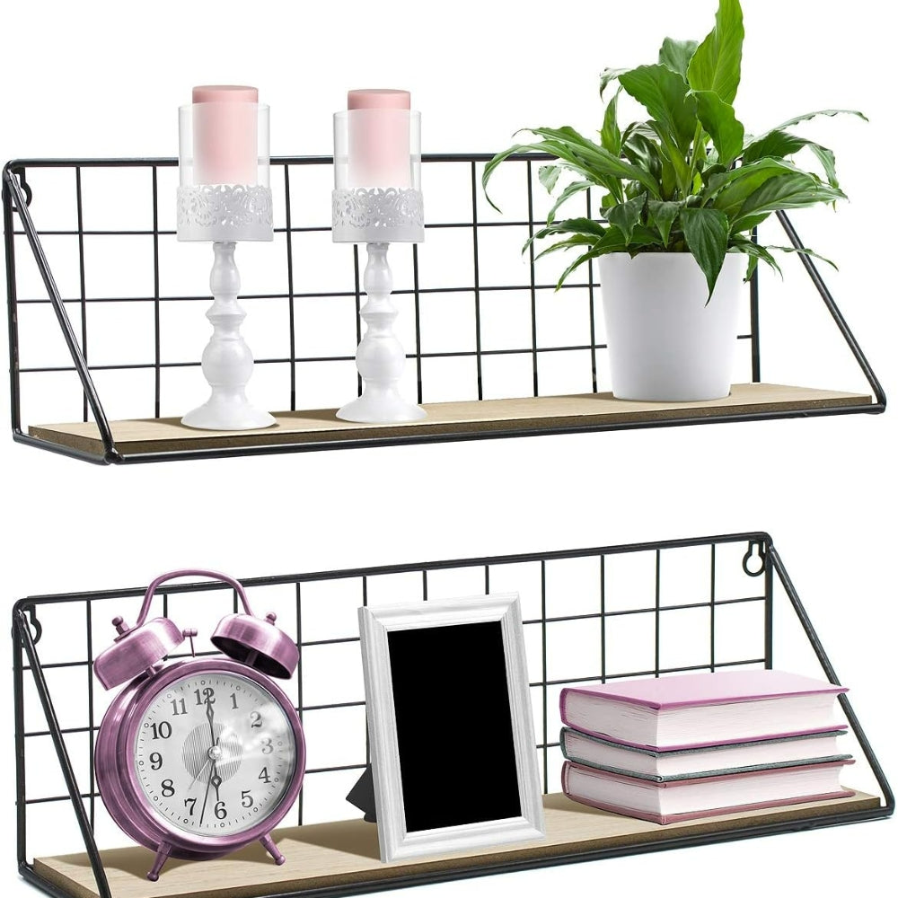 Non Perforated Storage Rack Wall Mounted Rural Wooden Storage Rack_4