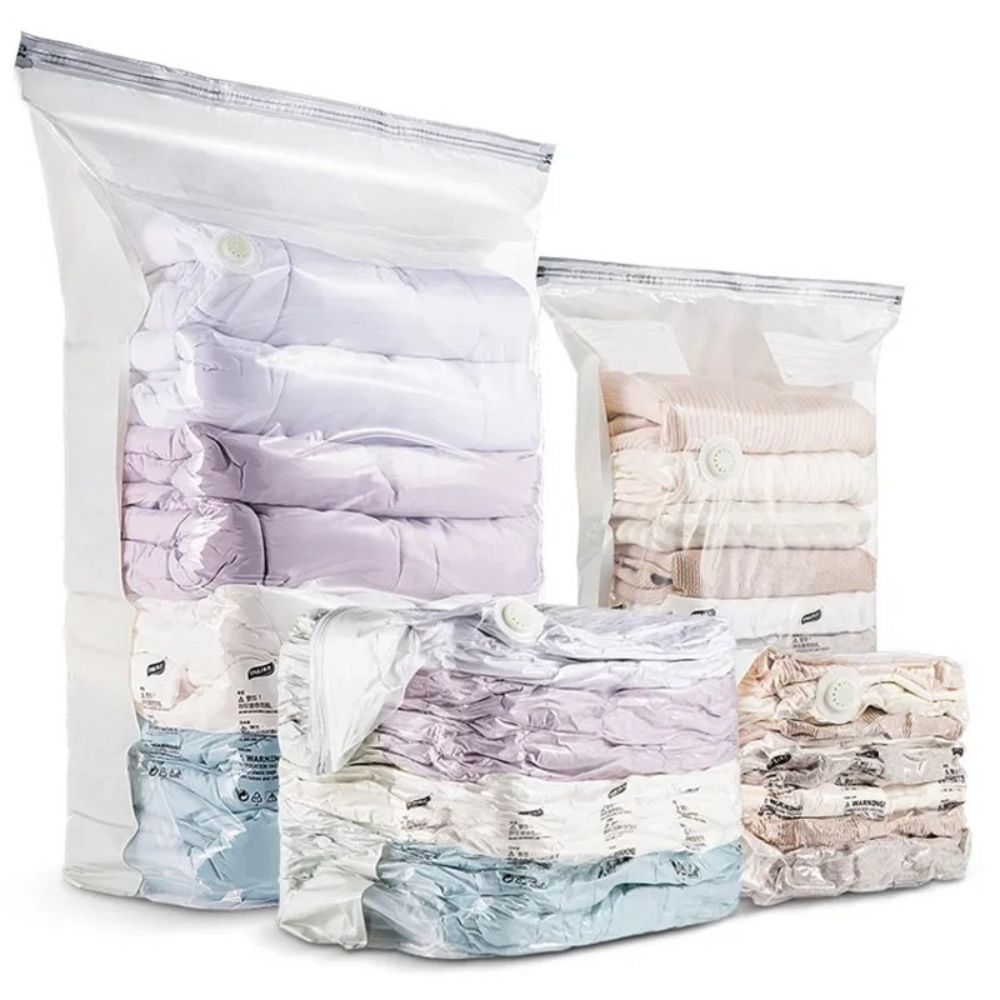 Space-Saving Solution Large Patented Vacuum Bags for Clothes and Blankets_0