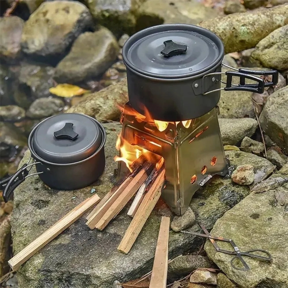 Portable Camping Wood Stove with Stainless Steel Folding Lightweight_1